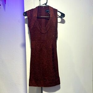 French connection dark red dress.